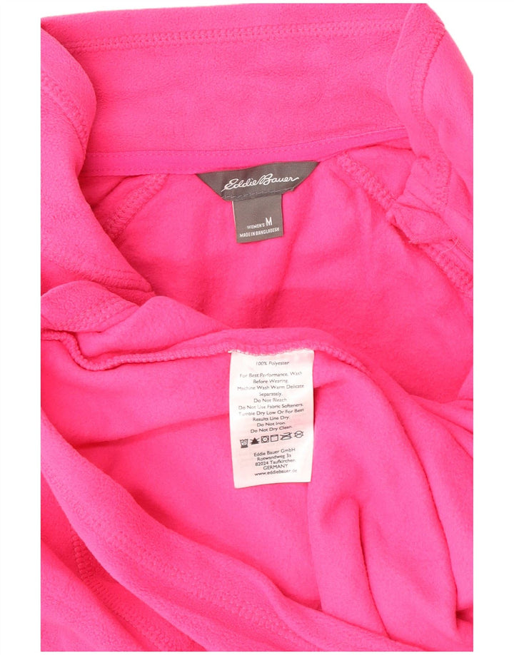 Eddie Bauer γυναικείο φερμουάρ με λαιμόκοψη φλις άλμα UK 14 μεσαίο ροζ πολυεστέρας