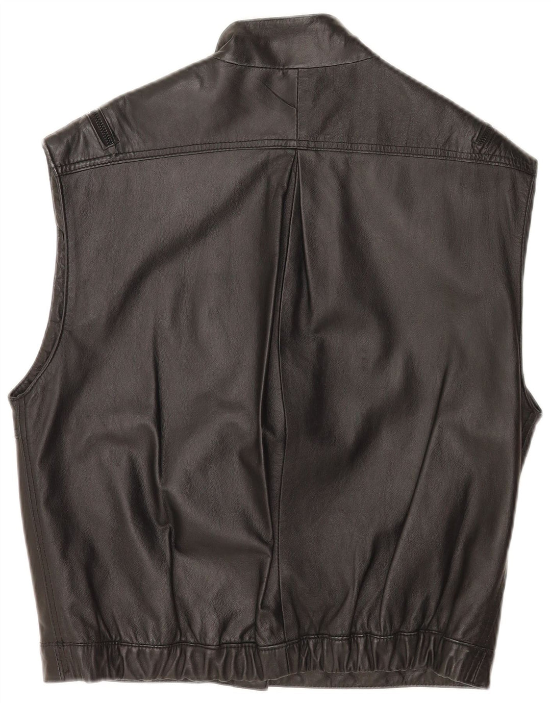 Vintage Γυναικείο Loose Fit Leather Gilet EU 38 Medium Black