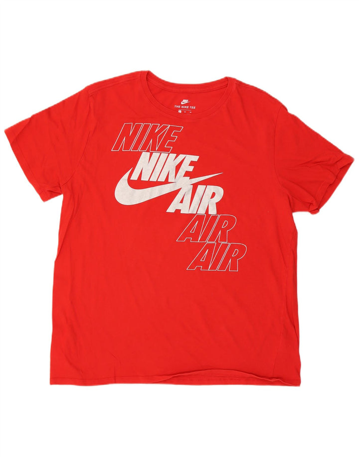 Ανδρικό γραφικό μπλουζάκι Nike XL κόκκινο βαμβακερό