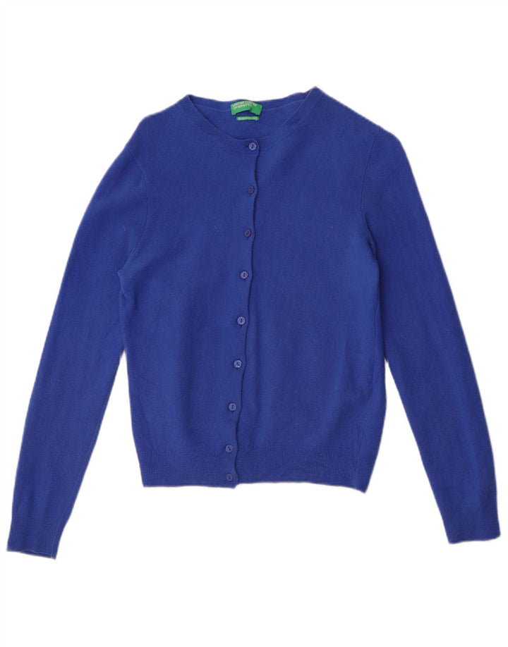 Benetton Γυναικεία Ζακέτα Crop UK 12 Medium Blue New Wool