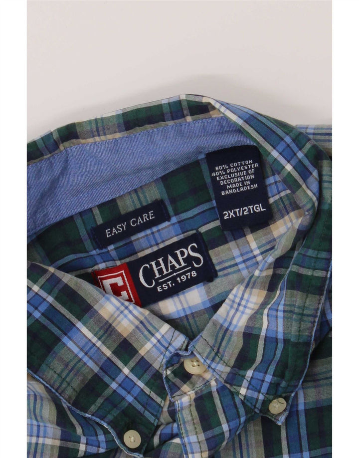 Chaps Ανδρικό πουκάμισο Easy Care 2XL Blue Check Cotton