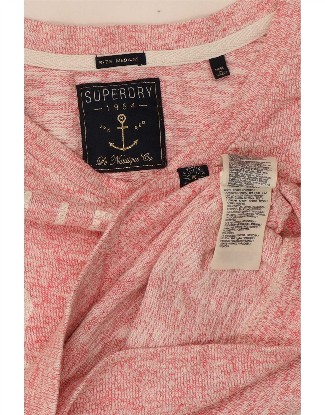 Superdry Γυναικεία Φούτερ με γραφικά Jumper UK 14 Medium Pink Flecked