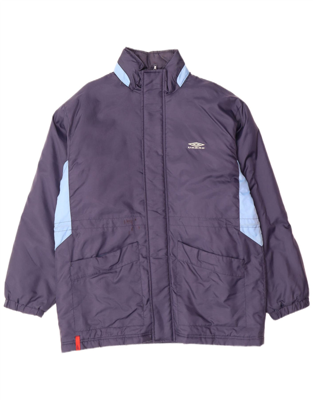 Ανδρικό παλτό UMBRO με κουκούλα με επένδυση UK 38 Medium Navy Blue Colorblock Nylon