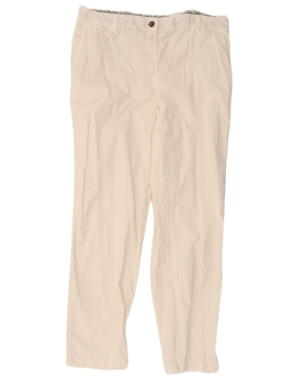 Marks & Spencer Γυναικείο ίσιο παντελόνι Chino UK 16 μεγάλο W36 L29 Λευκό