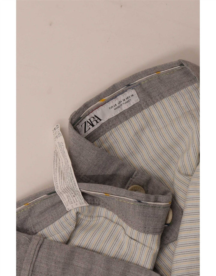 Zara Ανδρικό Slim παντελόνι Chino EU 48 XL W38 L29 Grey Polyester