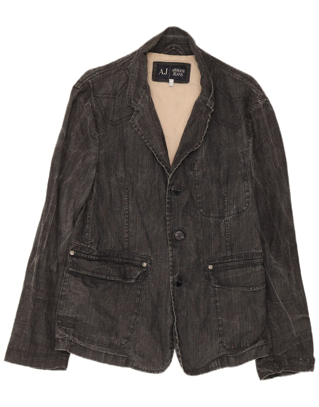 Armani Jeans Ανδρικό τζιν τζιν μπουφάν IT 50 μεσαίου γκρι λινό
