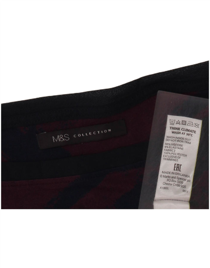 MARKS & SPENCER Γυναικείο τοπ 3/4 μανίκι UK 18 XL μωβ γεωμετρική βισκόζη