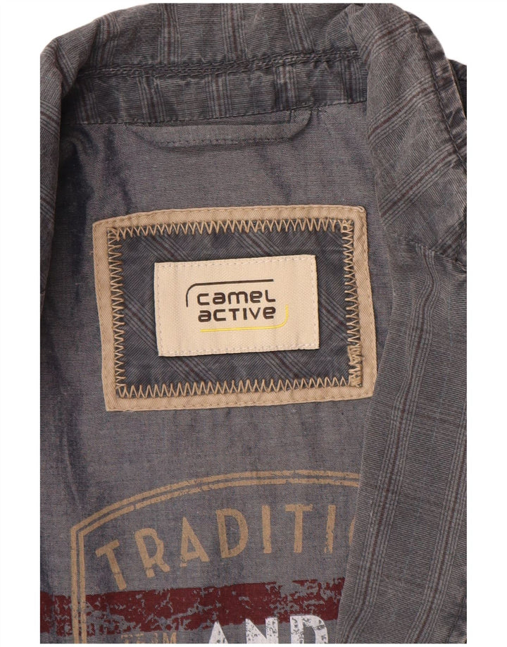 CAMEL ACTIVE Ανδρικό σακάκι 2 κουμπιών IT 48 μεσαίο μπλε βαμβακερό καρέ