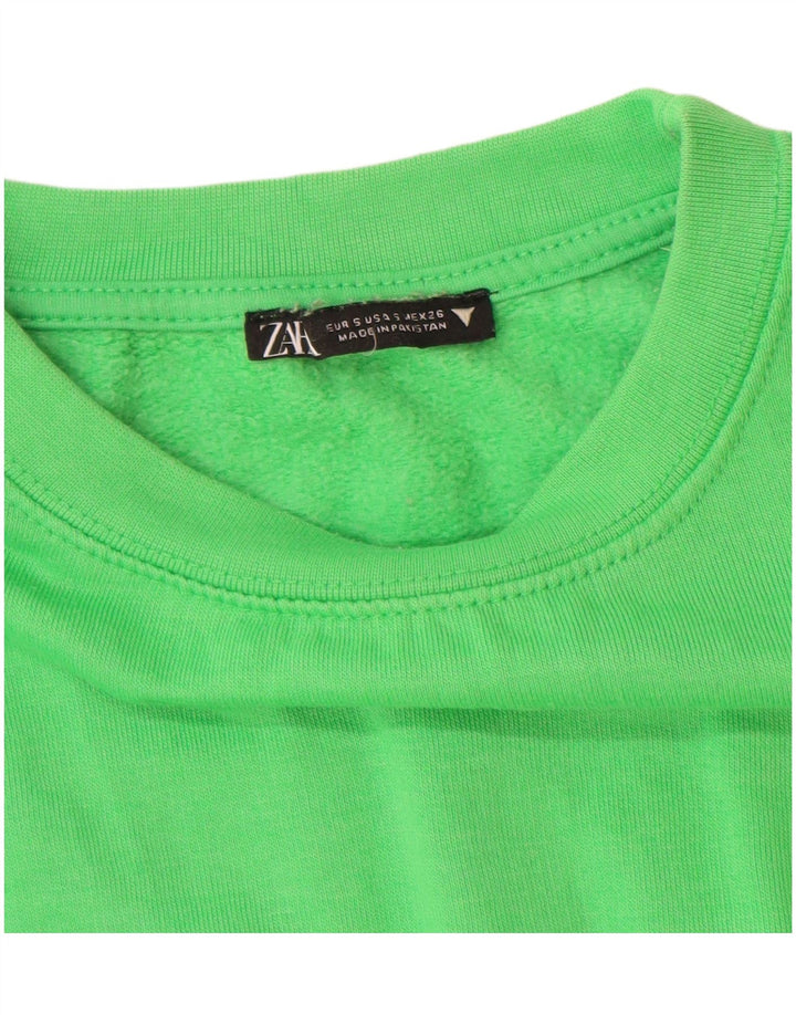 Zara Γυναικεία φούτερ Jumper UK 10 Small Green Polyester