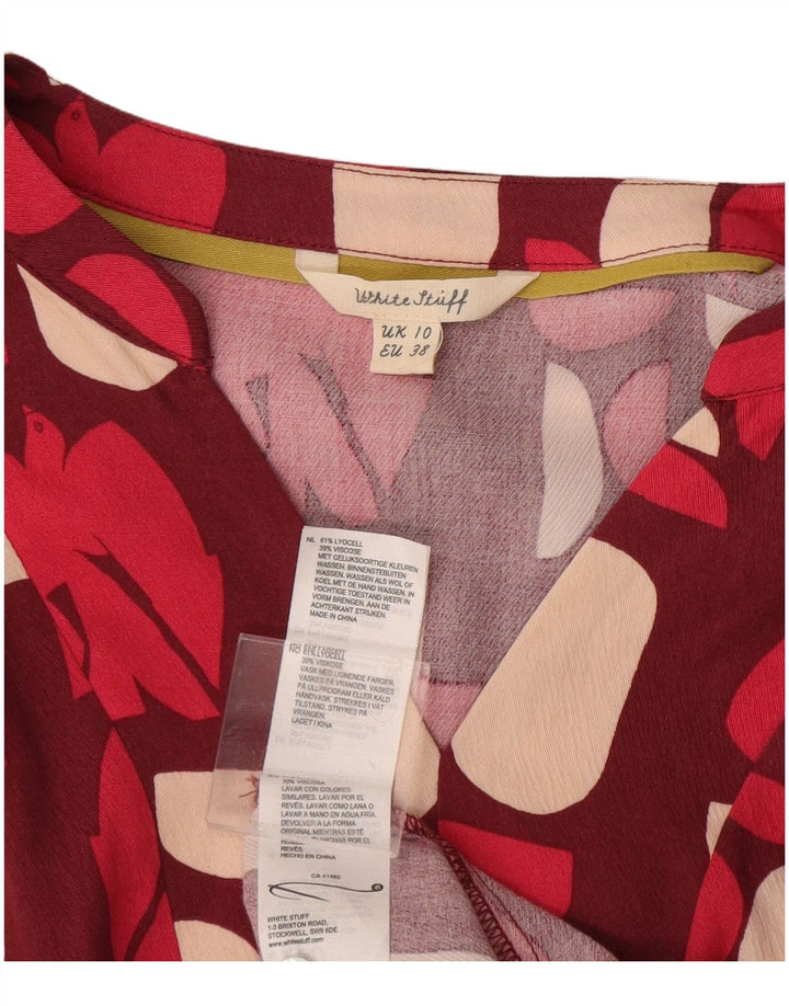 White Stuff Γυναικεία Μπλούζα Oversized Top UK 10 Small Burgundy Geometric