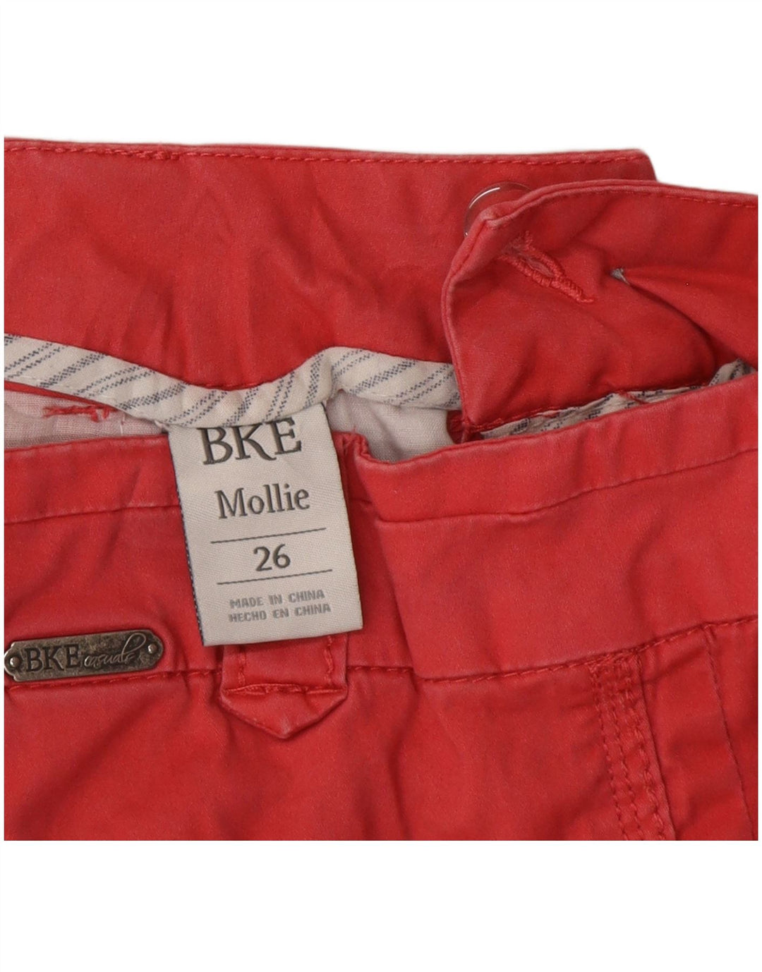 BKE Γυναικείο σορτς casual W26 Μικρό κόκκινο βαμβακερό