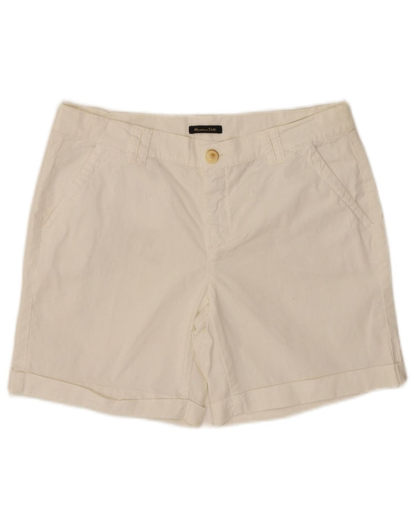 Massimo Dutti Γυναικείο σορτς Chino σε καθημερινή εφαρμογή EU 38 Small W28 λευκό βαμβακερό