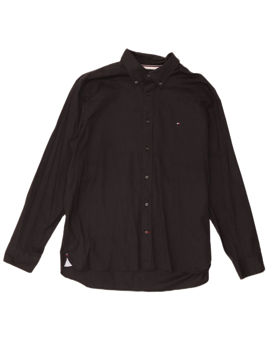 Tommy Hilfiger Ανδρικό πουκάμισο Regular Fit XL Μαύρο βαμβακερό
