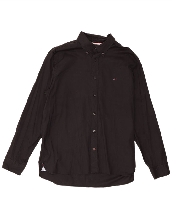 Tommy Hilfiger Ανδρικό πουκάμισο Regular Fit XL Μαύρο βαμβακερό