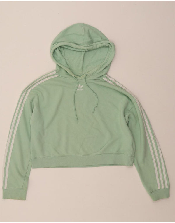 Γυναικεία κουκούλα ADIDAS Oversized Crop UK 8 Small Green Cotton