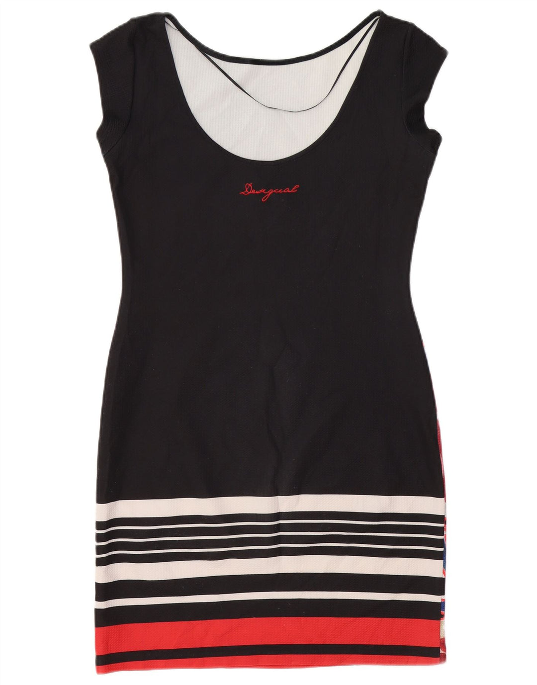 DESIGUAL Γυναικείο Φόρεμα Bodycon UK 12 Medium Black Floral Polyester