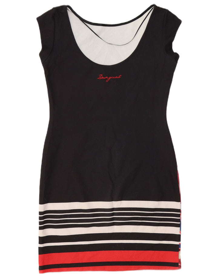 DESIGUAL Γυναικείο Φόρεμα Bodycon UK 12 Medium Black Floral Polyester