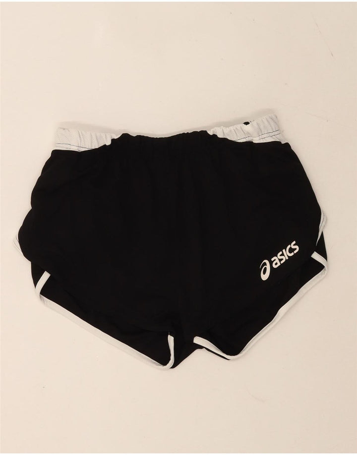Γυναικείο γραφικό αθλητικό σορτς Asics UK 12 μεσαίου μαύρου χρώματος πολυεστέρας