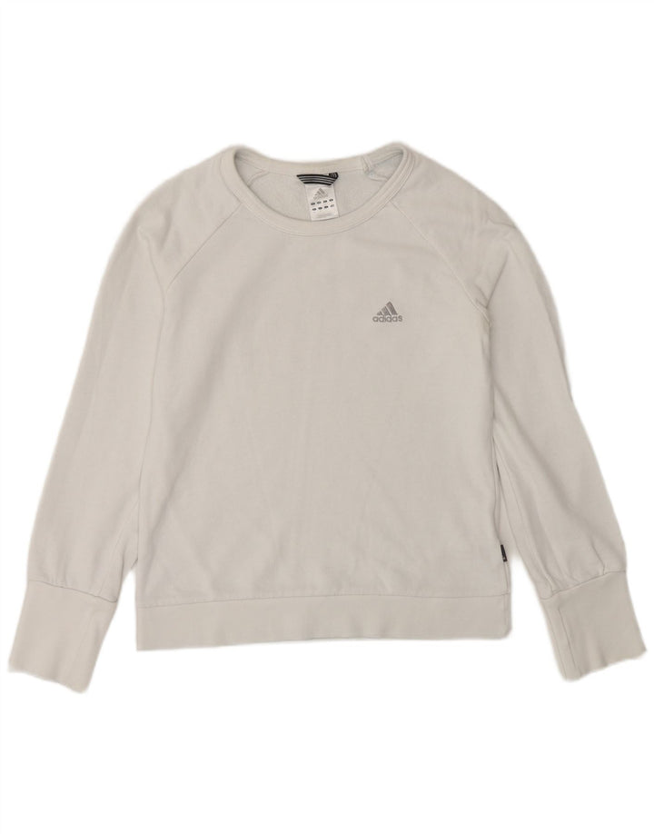 Adidas Γυναικείο Φούτερ Jumper UK 12 Μεσαίο λευκό βαμβακερό