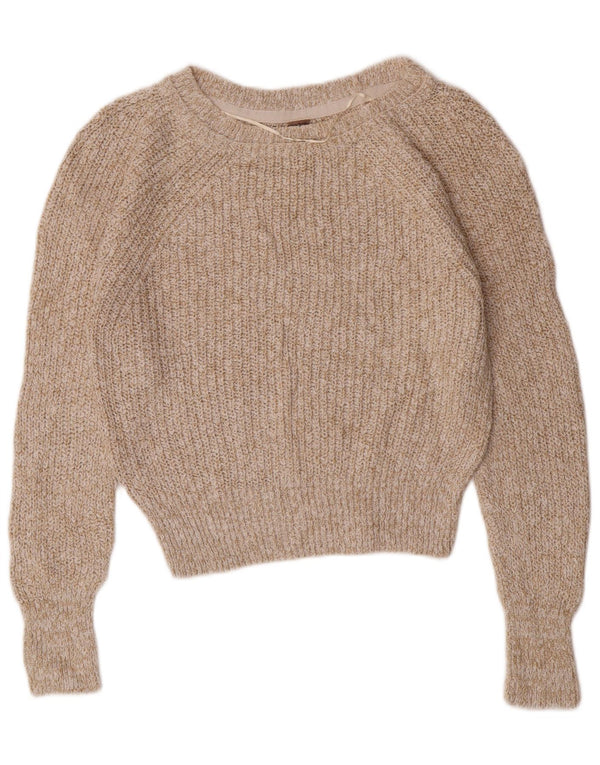 Πουλόβερ PEPE Jeans Γυναικείο Crop Crew Neck Jumper UK 10 Small Beige βαμβακερό