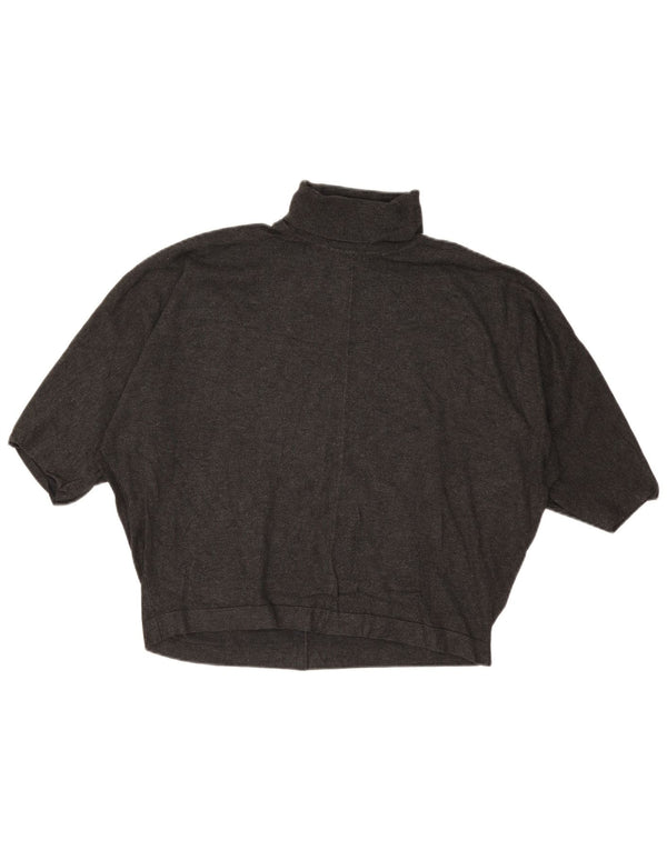 Φάση οκτώ Γυναικείο Crop Roll Neck Jumper πουλόβερ UK 14 Large Grey
