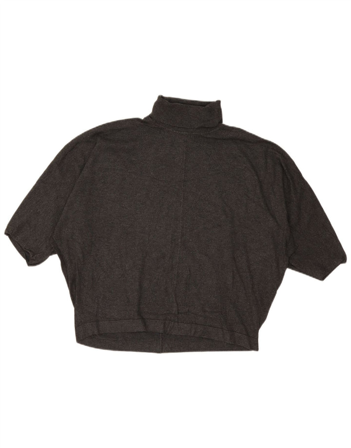 Φάση οκτώ Γυναικείο Crop Roll Neck Jumper πουλόβερ UK 14 Large Grey