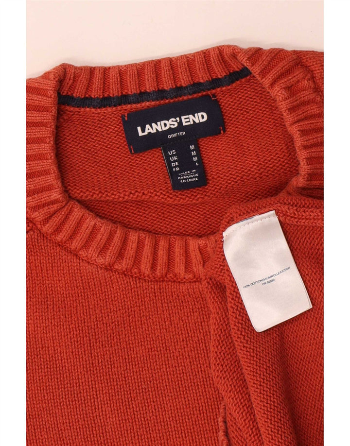 Πουλόβερ Lands End Mens Crew Neck Jumper Μεσαίο πορτοκαλί βαμβακερό