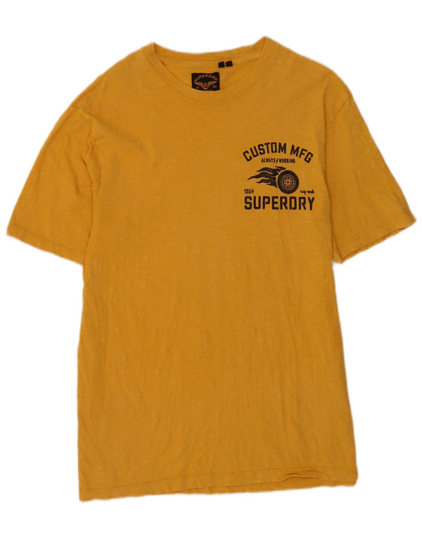 Ανδρικό γραφικό μπλουζάκι Superdry, μικρό κίτρινο βαμβακερό