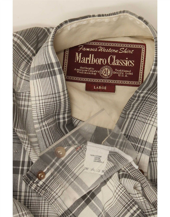 Ανδρικό πουκάμισο Marlboro Classics μεγάλο γκρι βαμβακερό