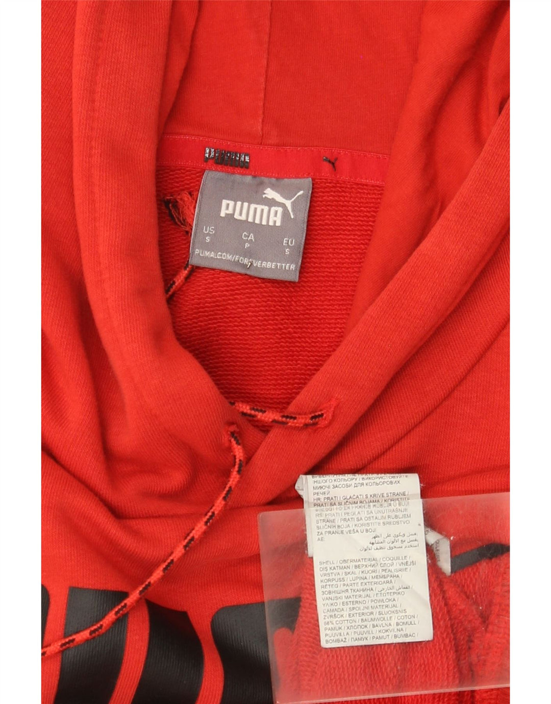 Ανδρικό γραφικό κουκούλα Puma, μικρό κόκκινο βαμβακερό