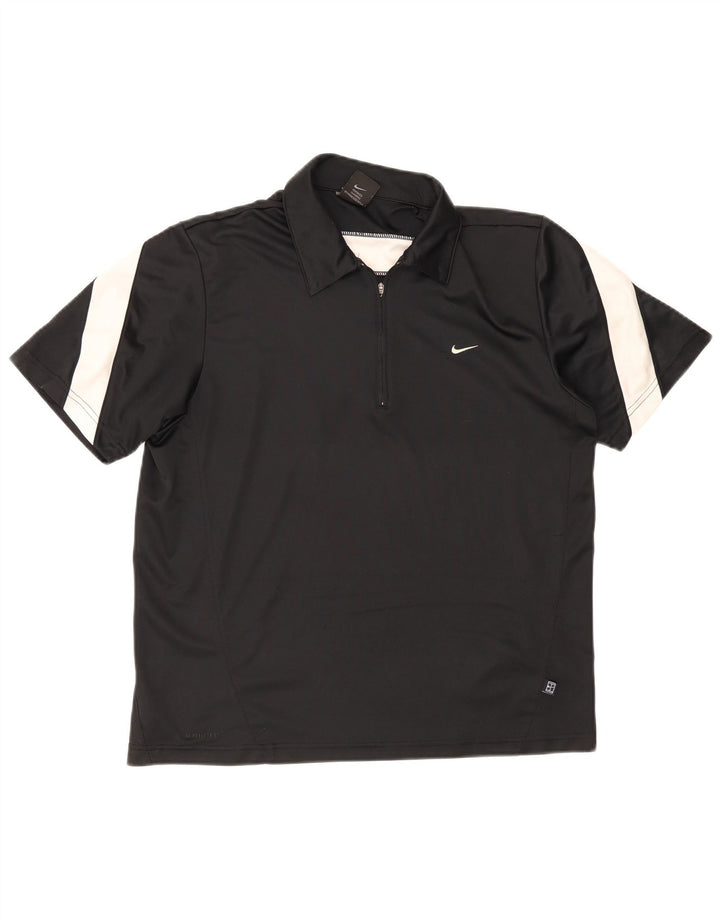 Ανδρικό μπλουζάκι πόλο Nike UK 39/41 μεσαίο μαύρο χρώμα