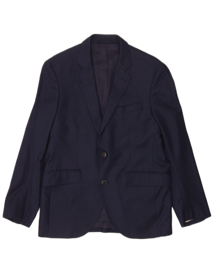 Ανδρικό σακάκι σακάκι Hackett 2 κουμπιών UK 40 Large Navy Blue Wool