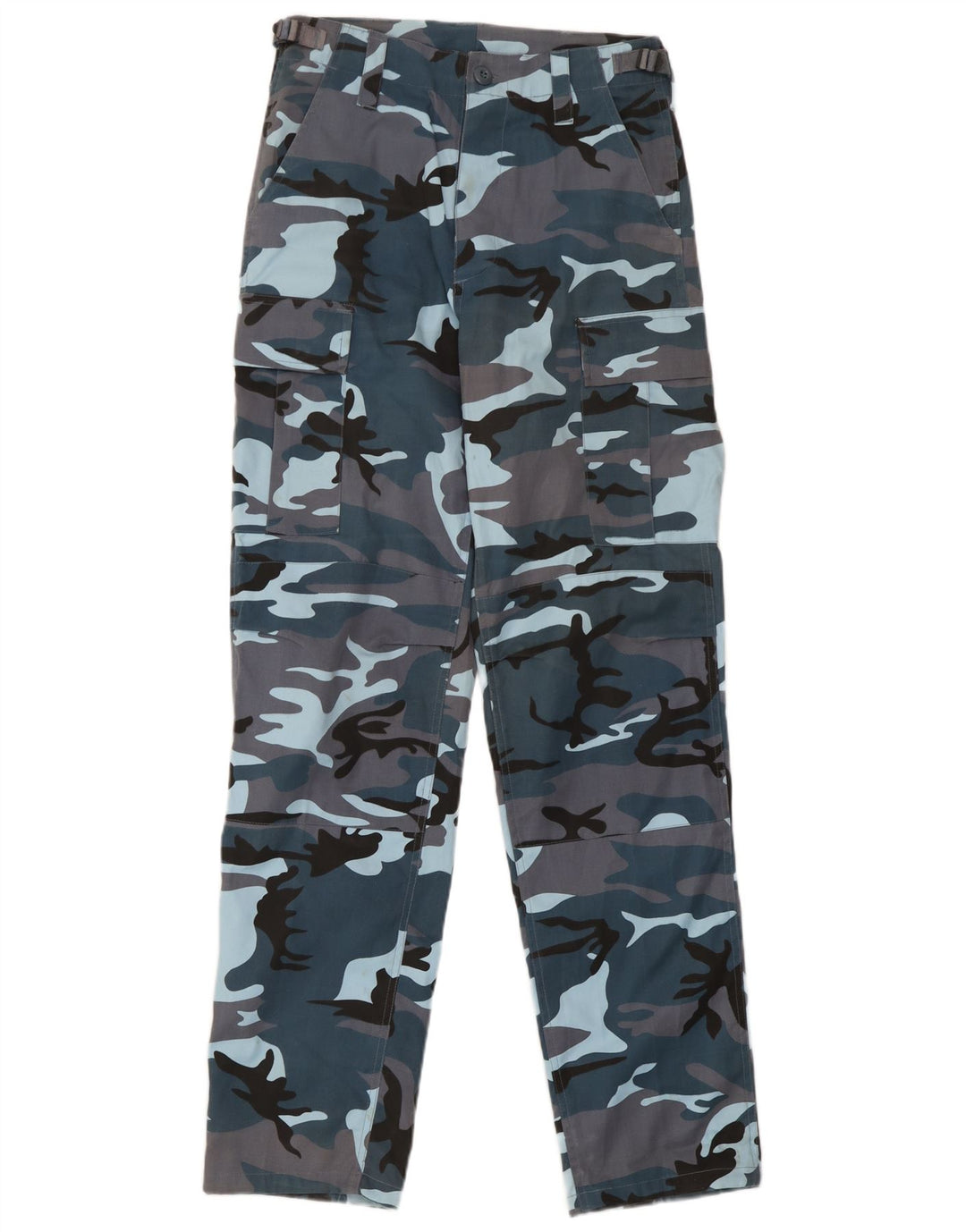 Vintage Ανδρικό κανονικό παντελόνι Cargo W30 L32 Blue Camouflage Polyester