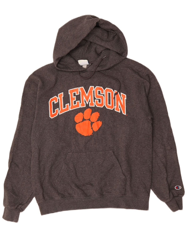 Champion Mens Clemson Graphic Hoodie Jumper Μεσαίο γκρι βαμβακερό