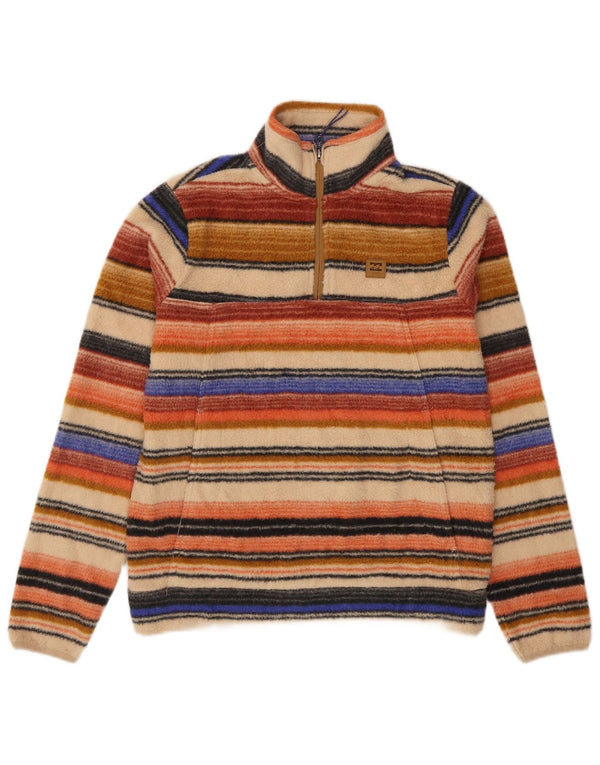 Billabong γυναικείο φερμουάρ Fleece Jumper UK 6 XS πολύχρωμο ριγέ
