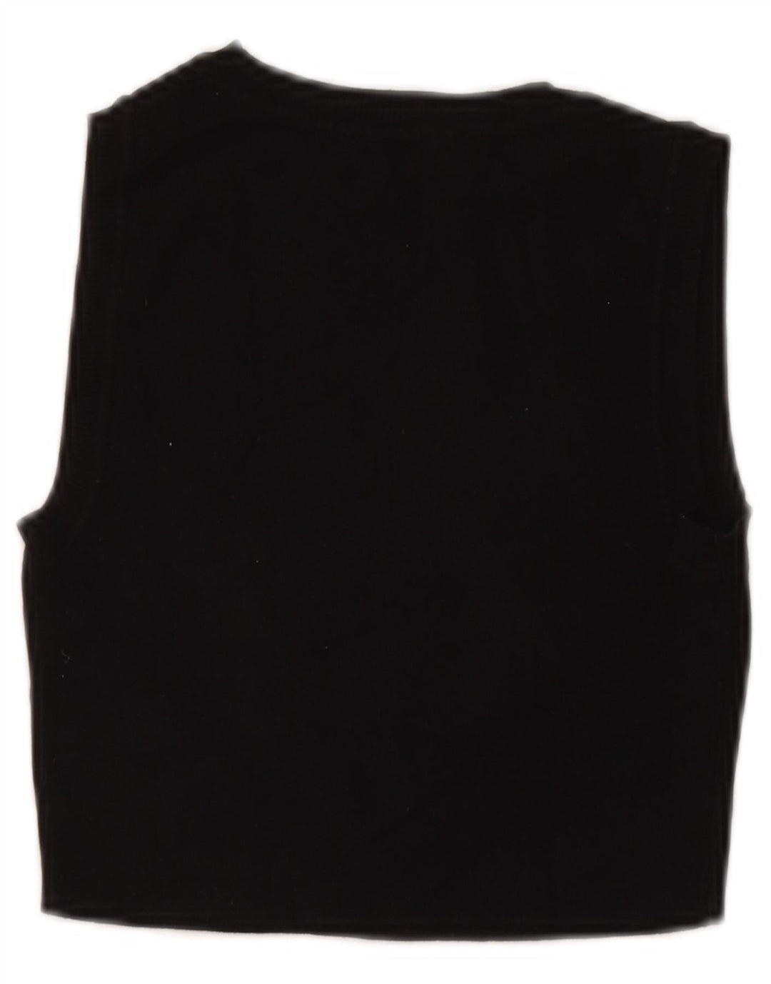 Zara Γυναικείο Αμάνικο Crop Top UK 12 Medium Black Viscose