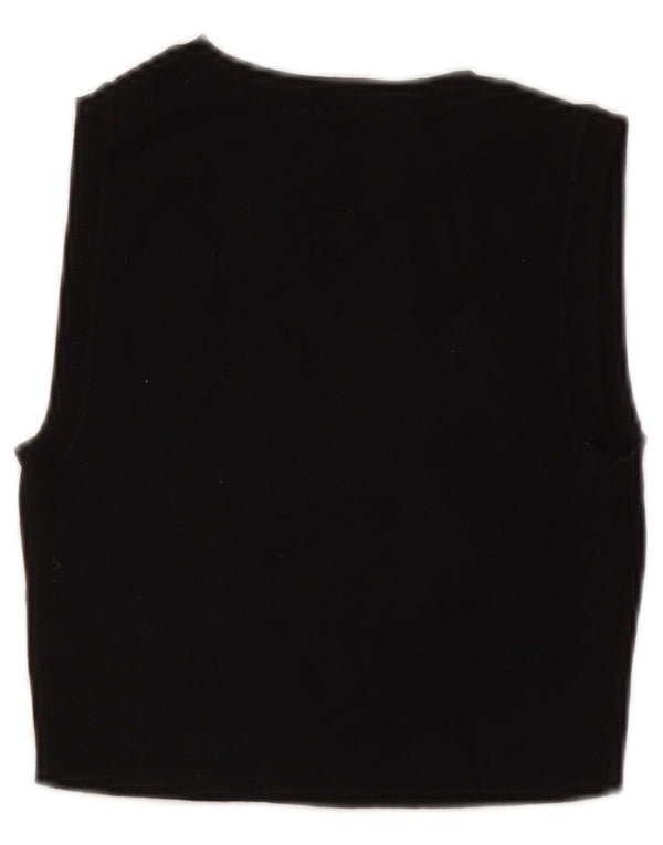 Zara Womens Sleeveless Crop Top UK 12 Medium Black Viscose