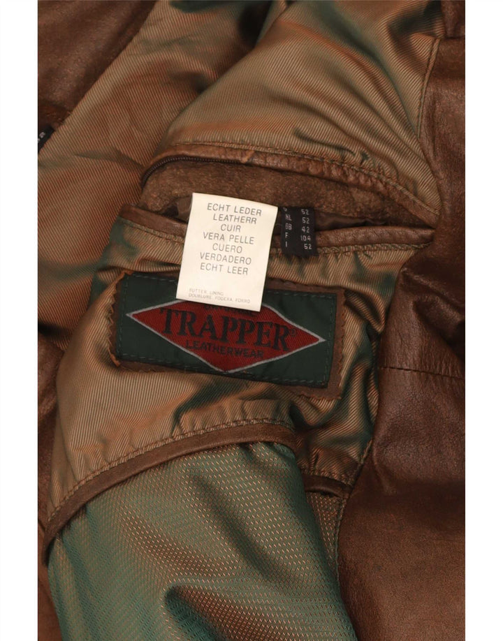 Trapper Ανδρικό Δερμάτινο Μπουφάν UK 42 XL Καφέ