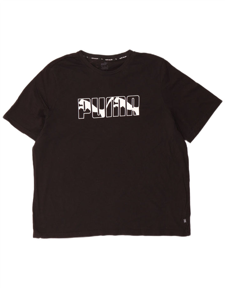 Ανδρικό γραφικό T-Shirt PUMA Top 2XL Μαύρο βαμβακερό