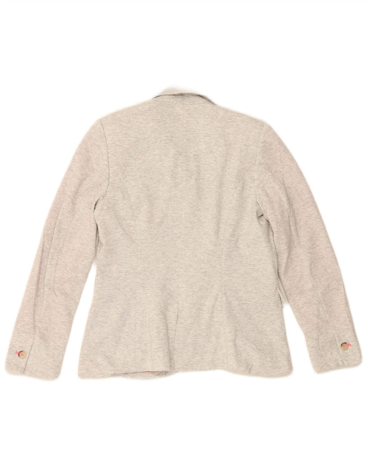 Joules γυναικείο σακάκι 1 κουμπιού blazer UK 10 μικρού γκρι πολυεστέρα