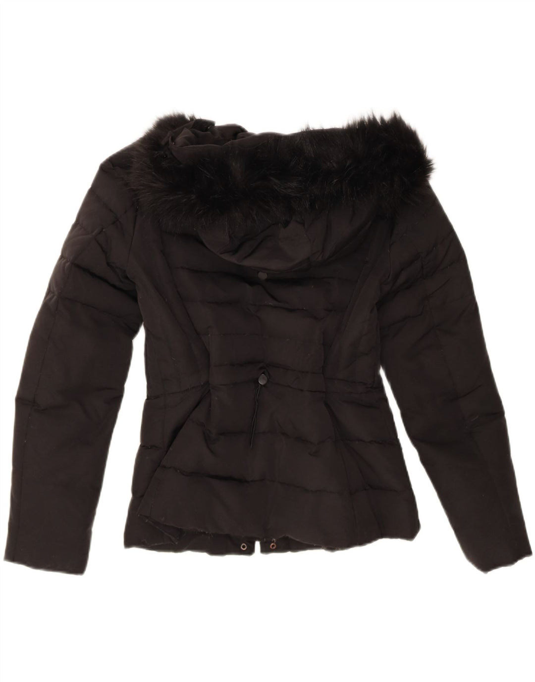 ZARA Womens Hooded Padded Jacket UK 14 Large Black Polyester Vintage Zara and Second-Hand Zara from Messina Hembry 