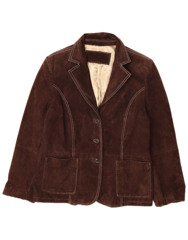 Yessica Γυναικείο Μπουφάν με 3 κουμπιά Suede Blazer EU 46 XL Δερμάτινο καφέ