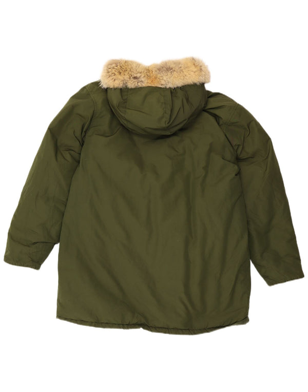 Woolrich Ανδρικό μπουφάν με κουκούλα UK 40 μεγάλο πράσινο βαμβακερό
