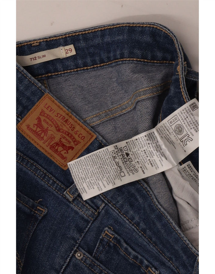 LEVI'S Γυναικείο 712 Crop Slim Jeans W29 L24 Μπλε Βαμβακερό