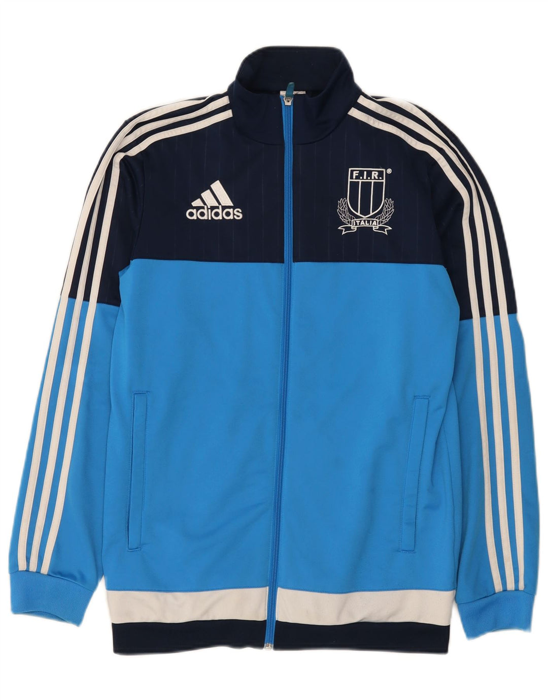 Ανδρική φόρμα φόρμας Adidas με γραφικό τοπ μπουφάν Small Blue Colourblock Polyester