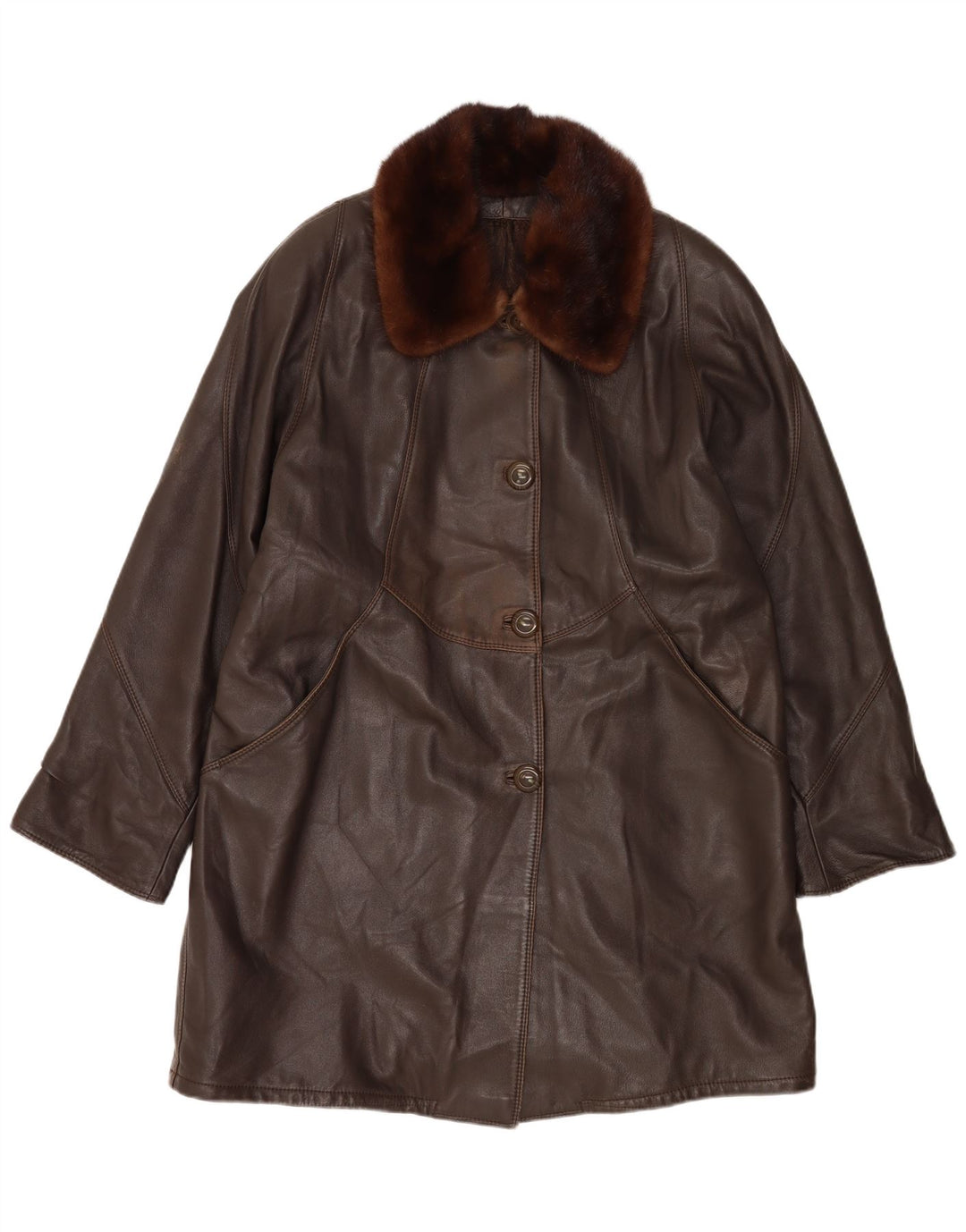 Vintage Γυναικείο Παλτό UK 18 XL Καφέ
