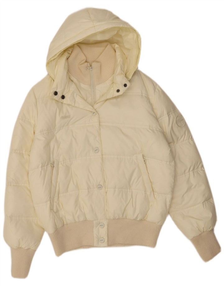 KOCCA Γυναικείο μπουφάν με κουκούλα UK 18 XL Off White Polyamide