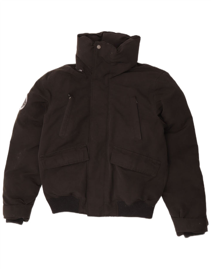Superdry Ανδρικό μπουφάν με επένδυση UK 38 Μεσαίου Μαύρου Πολυεστέρα