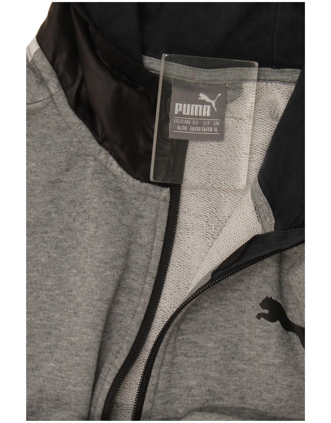 Ανδρικό πουλόβερ με κουκούλα με φερμουάρ Puma XL γκρι Colourblock