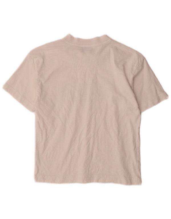 Fila Γυναικείο Crop Graphic T-Shirt Top UK 10 Small White Βαμβακερό